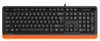 Клавиатура проводная A4TECH Fstyler FKS10 USB, черный/оранжевый (1/20)