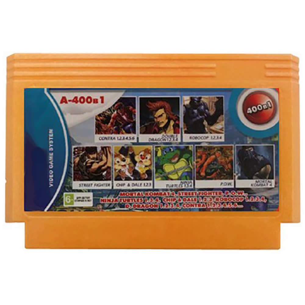 A-400 в1 CONTRA 1-6+CHIP & DALE 1,2+M.K.4+STREET FIGHTER+N.TURTLES+P.O.W.+ROBOCOP+90 TANK+..