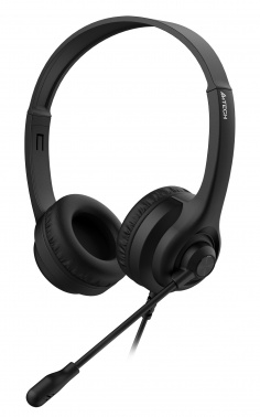 Гарнитура A4Tech HU-8 2м накладные USB оголовье, черный (1/30)
