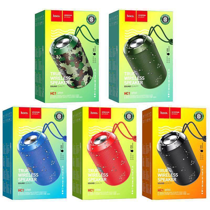 Колонка портативная HOCO HC1 Trendy, Bluetooth, 1200 мАч, 5 Вт, FM, TF, AUX, цвет: чёрный (1/40)