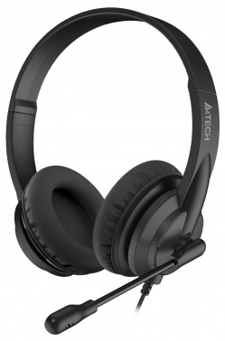 Гарнитура A4TECH HU-10 2м накладные USB оголовье (HU-10/USB/BLACK), черный (1/30)