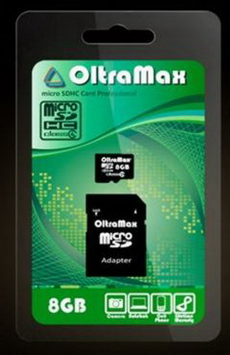 MicroSD  8GB  OltraMax Class  4 + SD адаптер