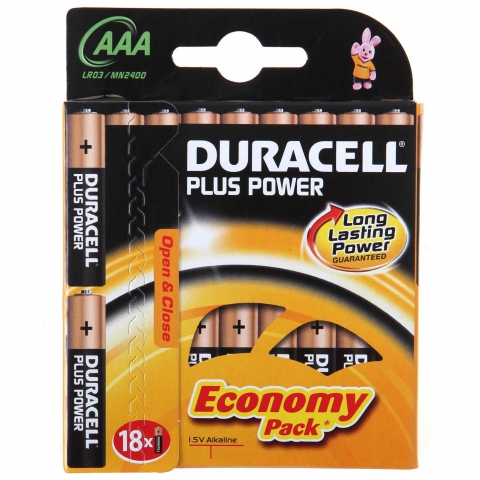 Элемент питания DURACELL  LR03  BL18 BASIC  (18/180/36540)