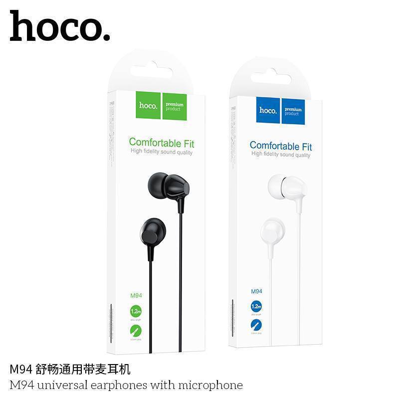 Наушники внутриканальные HOCO M94, Jack 3.5мм, 1.2 м, цвет: чёрный (1/31/310)