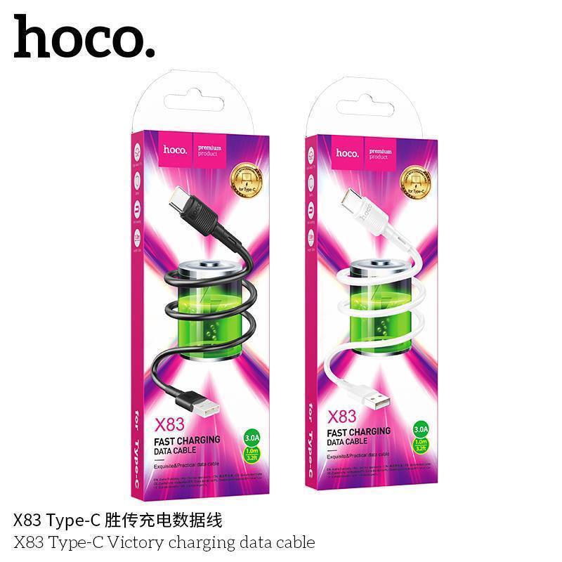 Кабель USB - Type-C HOCO X83 Victory, 1.0м, 3.0A, цвет: чёрный (1/33/330)