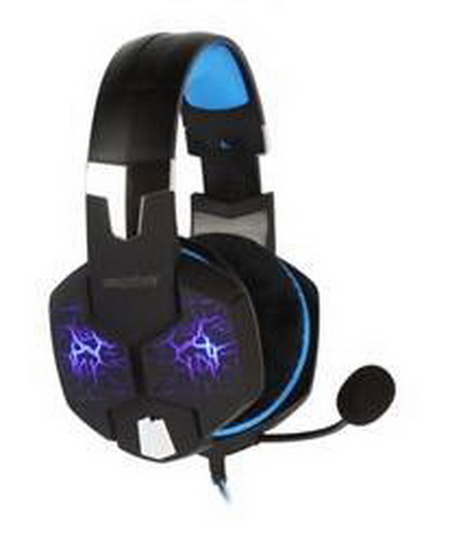 Игровая гарнитура Smartbuy RUSH TAIPAN, велюровые амбушюры, шнур 2,5 м, черный/синяя