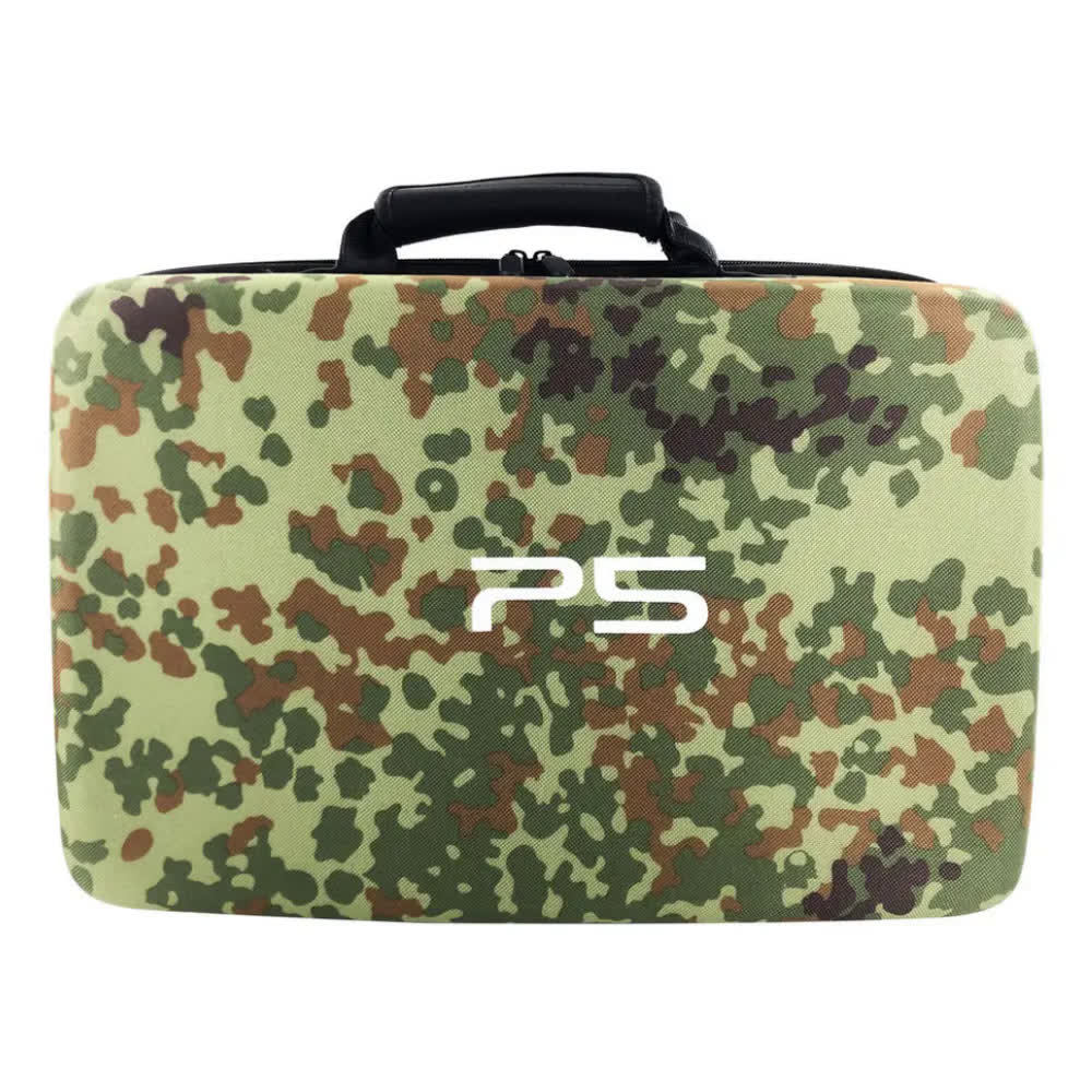 Сумка для консоли и геймпадов PS5 camo green